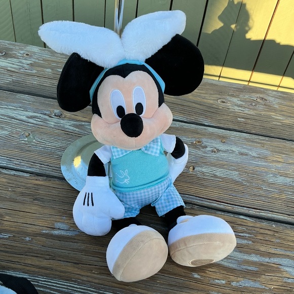 Disney Store MICKEY MOUSE w/Easter Bunny Ears Blue Outfit Plush Doll 19" - Picture 10 of 11